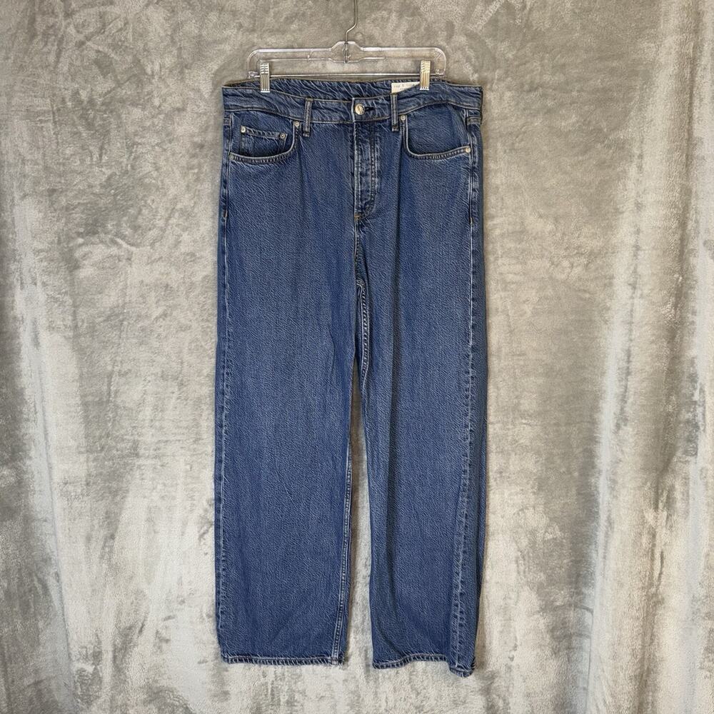 rag & bone Women's Blue Wide Leg Jeans